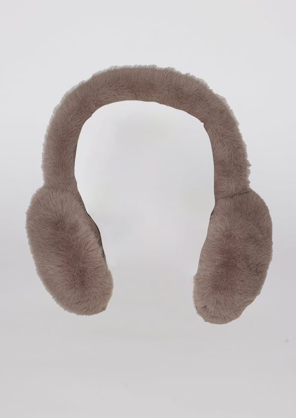 Taupe faux fur earmuffs