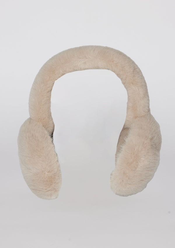 Natural colored faux fur earmuffs