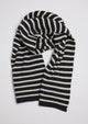 Black and ivory ribbed striped scarf