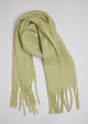 Mint green solid scarf with fringe