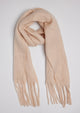 Blush solid scarf with fringe