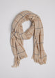 Ivory scarf with large check patten