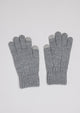 Grey knit touch screen gloves