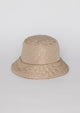 Tan quilted bucket hat with faux fur lining