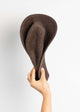 Folded brown velour brimmed hat