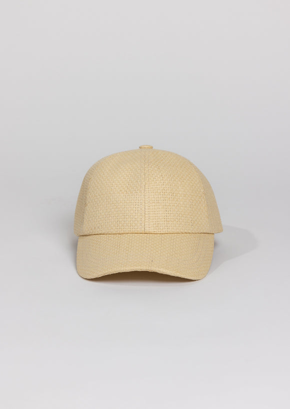 Natural straw beach cap