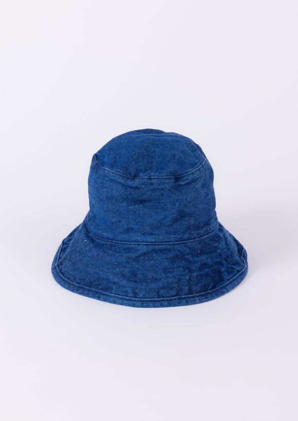 Womens Tencel Bucket Hat Blue Squares: Sustainable Streetwear Brand - Cariki