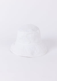 White cotton bucket hat