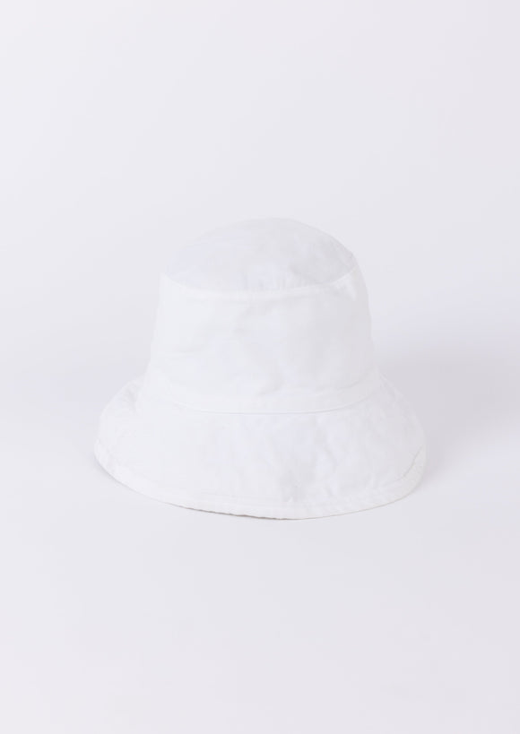 White cotton bucket hat