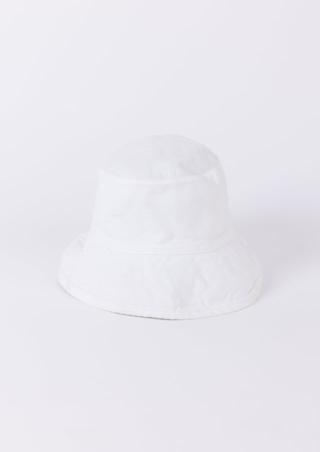 White cotton bucket hat