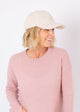 Ivory sherpa baseball cap on model