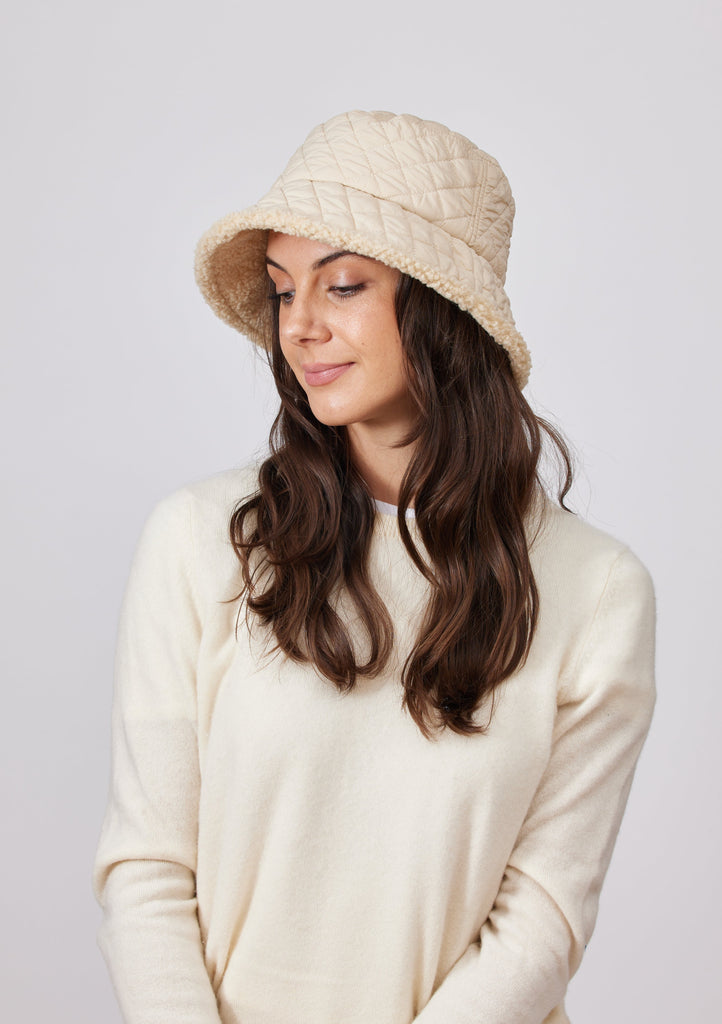 Quilted Bucket- Ivory