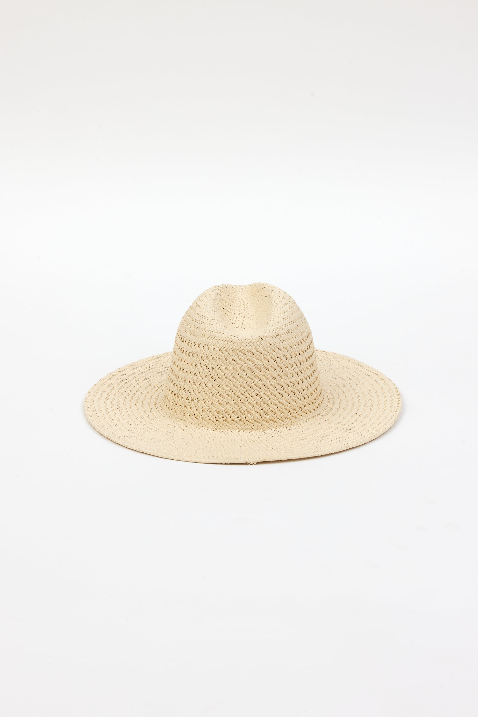 Back of tan perforated and vented sun hat