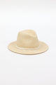 3/4 angle of natural colored straw fedora