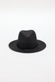 black straw fedora with black trim