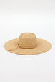 Brimmed straw sun hat with straw trim
