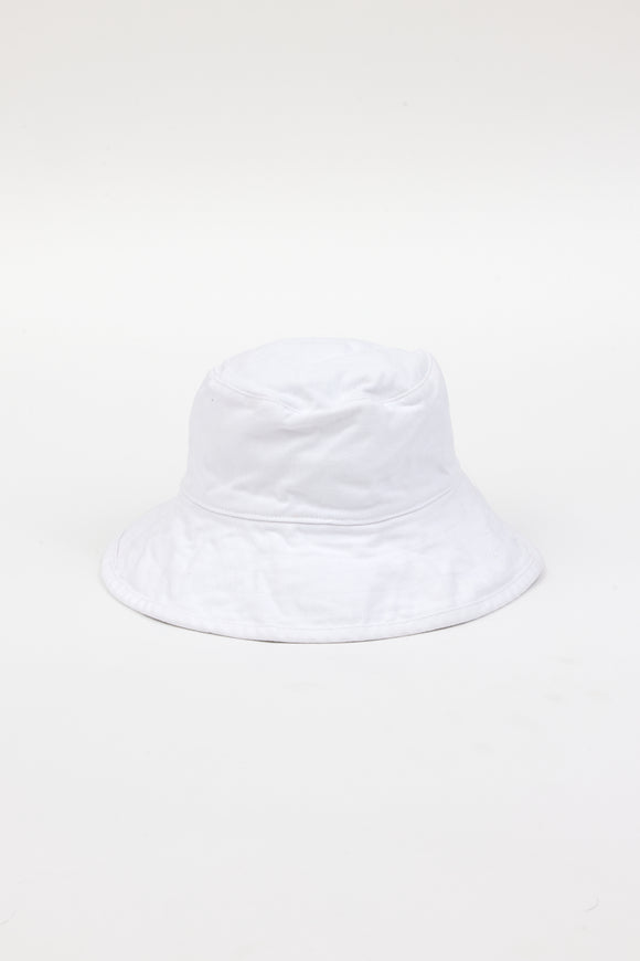 White cotton bucket hat