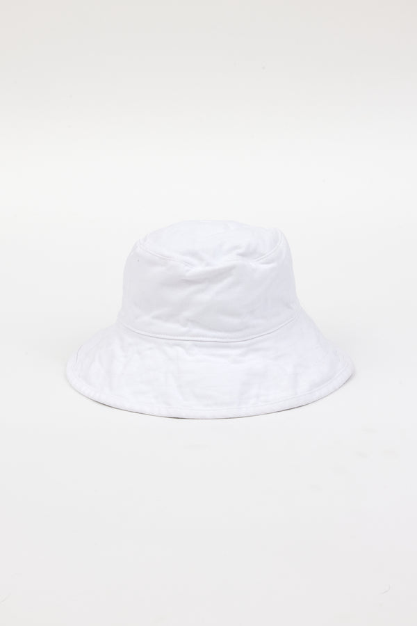 White cotton bucket hat