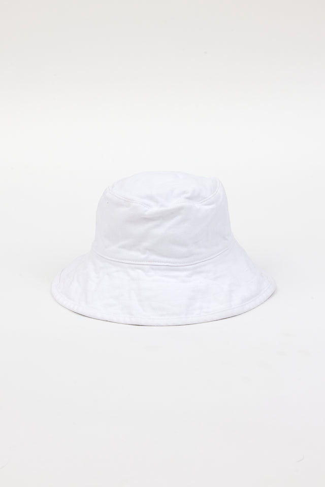 White cotton bucket hat