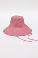 Pink canvas sunhat with chinstrap