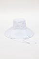 White canvas sunhat with chinstrap