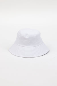 White cotton bucket hat