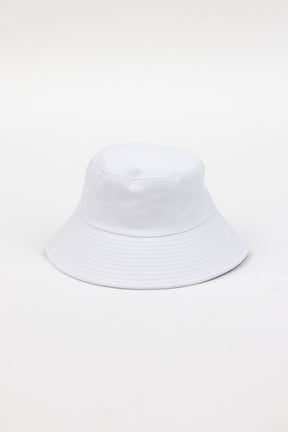 White cotton bucket hat