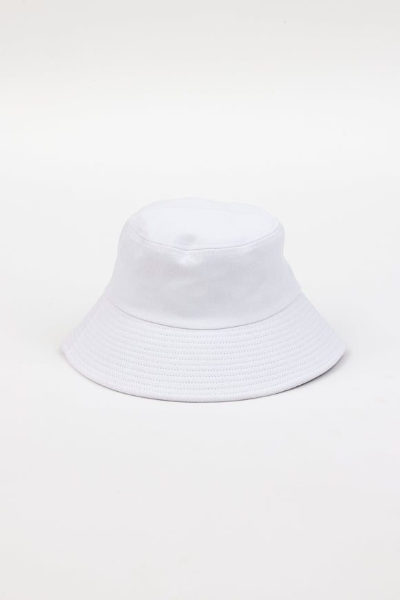 White cotton bucket hat