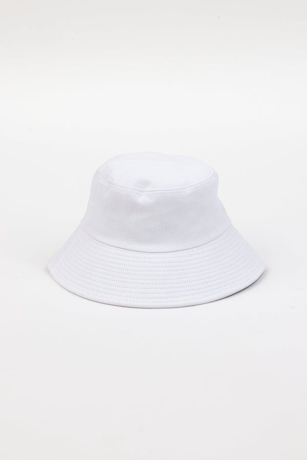 White cotton bucket hat