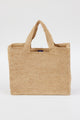 Natural woven structured tote with handles