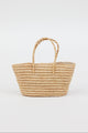 Mini straw tote with snap closure
