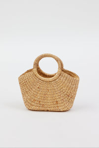 structured straw mini bag