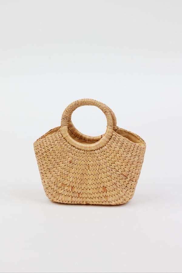 structured straw mini bag