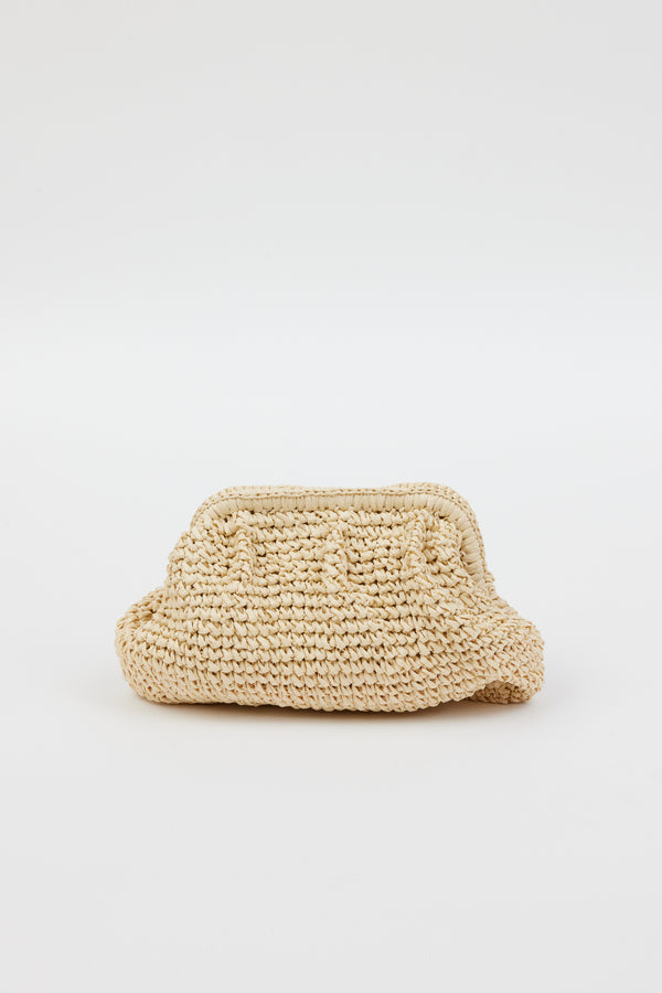 light tan straw slouchy bag