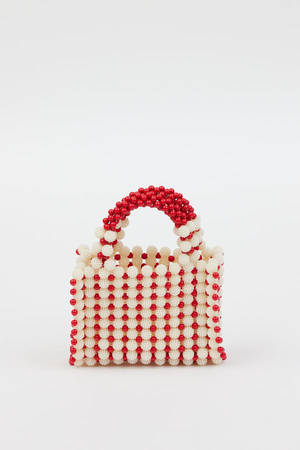 Red beaded bag