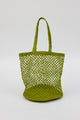 green straw raffia bag
