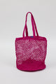 pink straw raffia bag