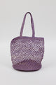 purple straw raffia bag