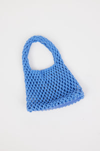 blue cotton woven bag