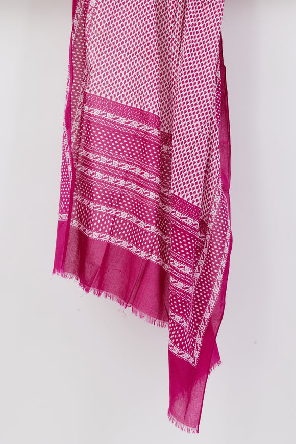 Pink and white patterned sarong