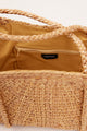 Inside of woven straw bag