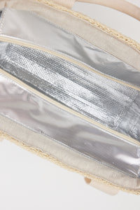 Inside of insulated straw cooler bag