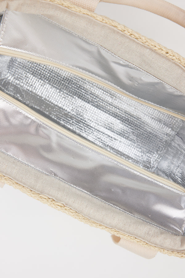 Inside of insulated straw cooler bag
