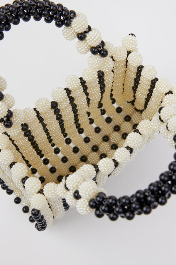 Inside of black beaded bag