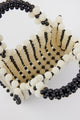 Inside of black beaded bag
