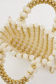Inside of gold beaded bag