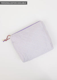 Lavender check bag with zipper
