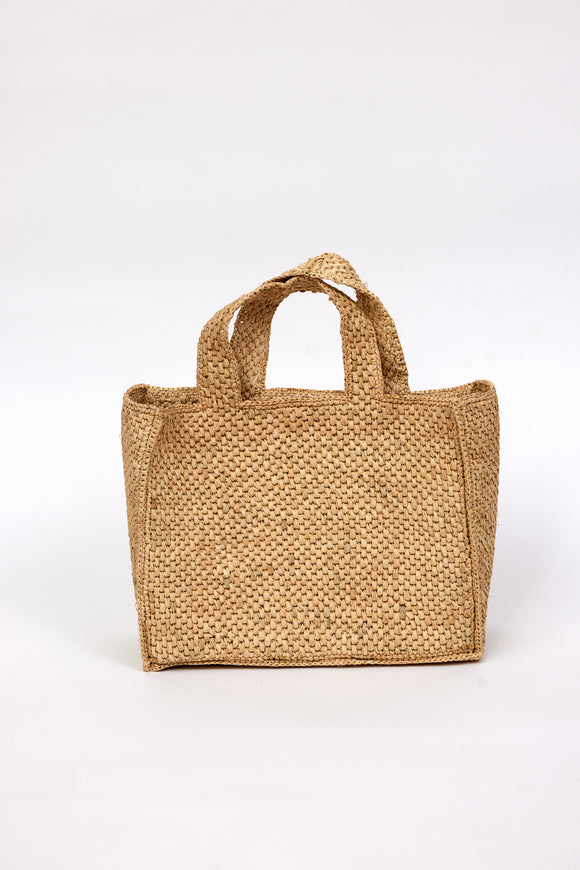 tan woven straw bag