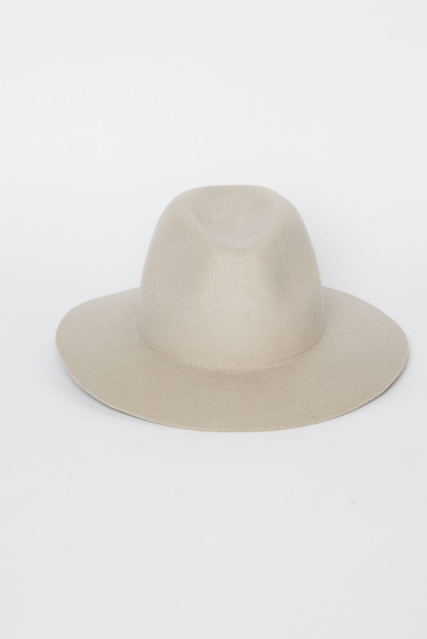 Front of beige hat on a white background