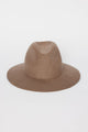 Front of brown fedora hat on a white background